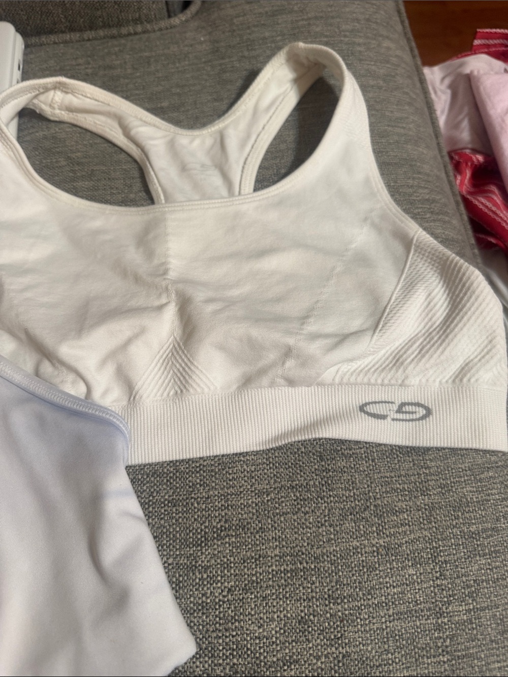 2 Seamless White Racerback Sports Bra - Performance Comfort